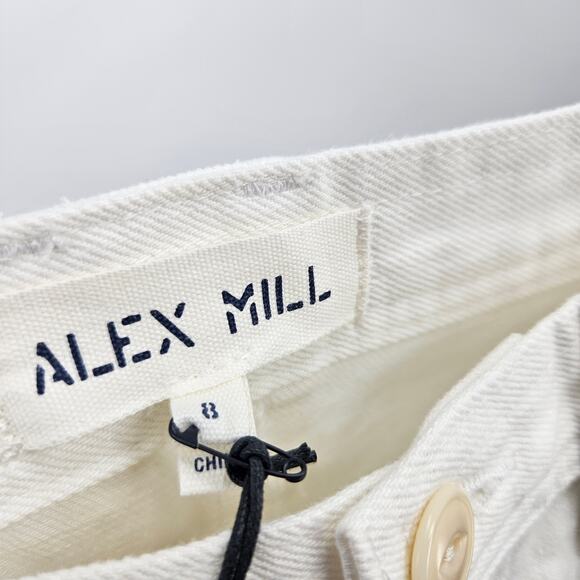 Alex Mill Phoebe Shorts White High-rise Patch Pockets Denim NWT $135 Size 8 - Picture 7 of 8